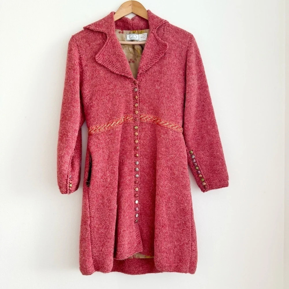 Muir & Osborne XS Extra Small Warm & Wonderful Knit Wool Coat Cottagecore Prarie